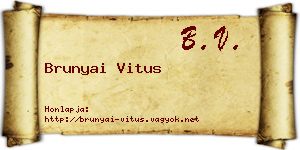 Brunyai Vitus névjegykártya